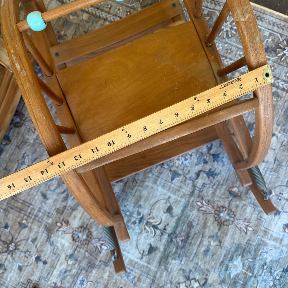 Vintage Wooden Teeter Totter Rocker in Brown and Blue - Picture 8 of 11